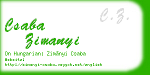 csaba zimanyi business card
